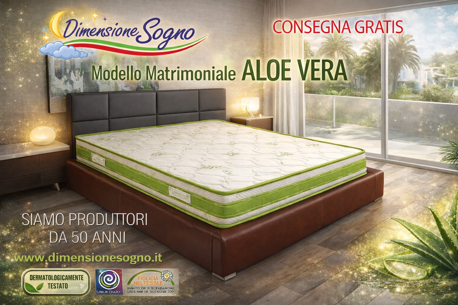 Materasso matrimoniale Modello ALOE VERA