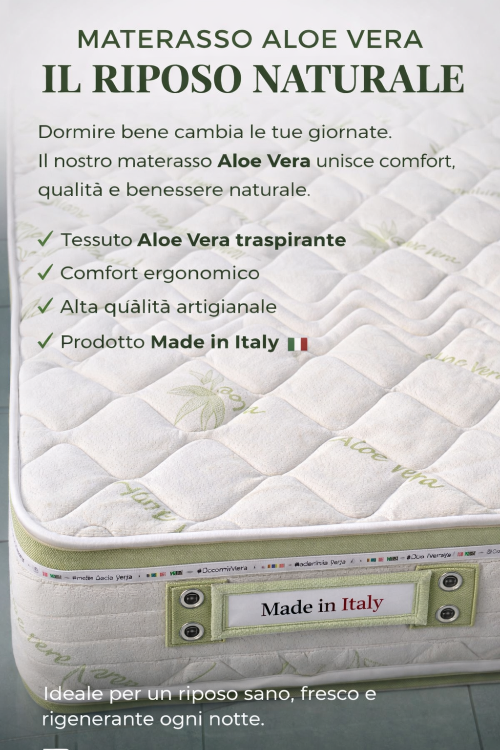 Materasso matrimoniale Modello ALOE VERA